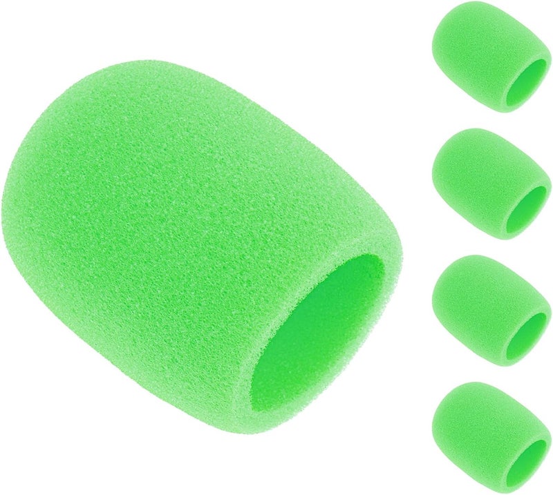 OriGlam 5pcs Thick Foam Mic Covers Handheld Microphone Windscreen, Washable Pop Filter Microphone Cover for KTV Performance (Green) - Image 2